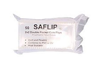SAFLIP 2" X 2" coin flips - Package of 50 flips