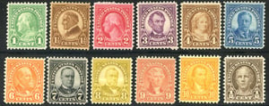 U.S. #632-42, 653 1926-34 Regular Issue Rotary Press Issues MNH