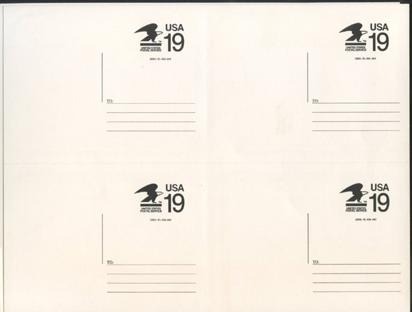 U.S. #CVUX2a Sheet Computer Vended Postage