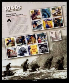 U.S.  #3186 Celebrate the Century 1940s Pane