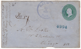 U.S. #U166 Hayward, Dakota cds