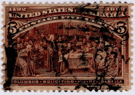 U.S. #234 Columbus Soliciting Aid 5c Used