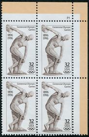 U.S. #3087 Centennial Olympic Games PNB of 4