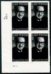 U.S. #3746 Thurgood Marshall PNB of 4