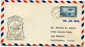 Trans-Canada Airmail Quebec - Montreal