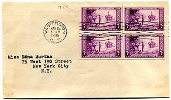 U.S. #755 block FDC