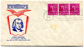 U.S. #843 triptic FDC