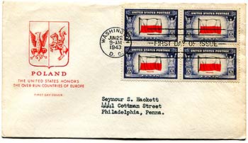 U.S. #909 block FDC