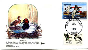 U.S. #RW54 Redheads - 1987 FDC