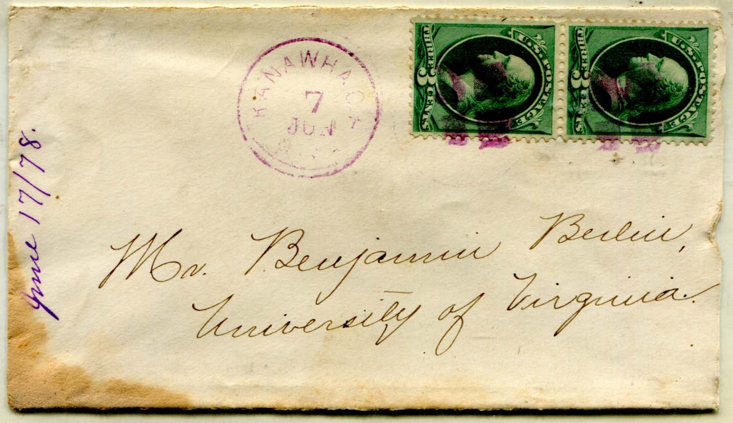 U.S. #147 (2) On Cover