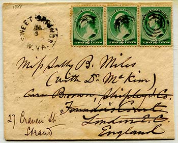 U.S. #213 (3) On Cover