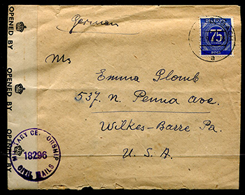 German Cover to NYC, British Censored