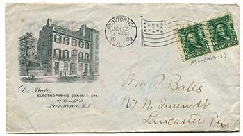 U.S. Flag Cancels - Dr. Bates Electropathic Sanitarium