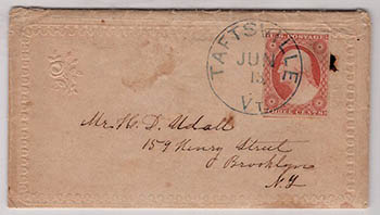U.S. #10A on personal correspondence cover