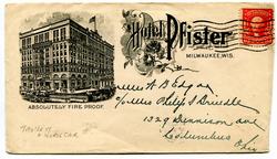Hotel Pfister, Milwaukee Ad Cover