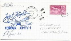 Convair XP5Y-1 First Flight SIGNED