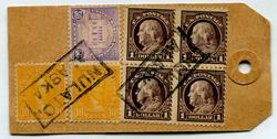 U.S. #518 Fur Mailing Tag, Nulato, Alaska