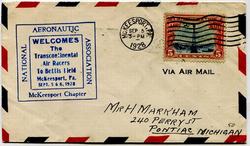 McKeesport PA Transcontinental Air Race Cover