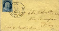 U.S. #24 on Correspondence Cover 1859