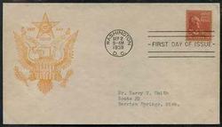 U.S. #815 10c John Tyler w/Fideltiy Cachet