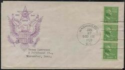 U.S. #848 1c George Washington Coil Pair w/Fideltiy Cachet