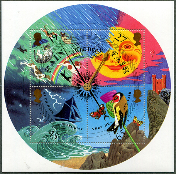 Great Britain #1966a The Weather Souvenir Sheet