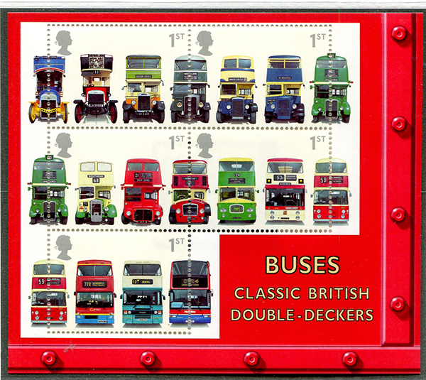 Great Britain #1976b Classic Buses Souvenir Sheet