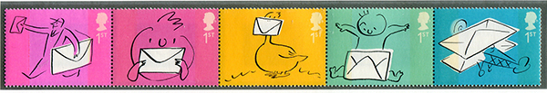 Great Britain #2182a Special Occasions, with labels