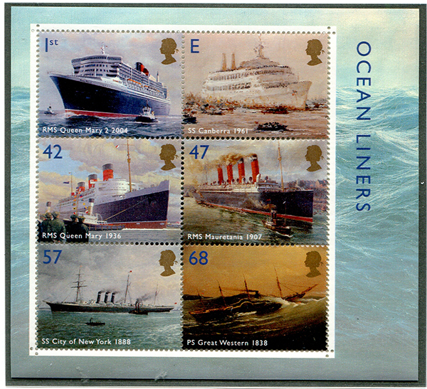 Great Britain #2207a Ocean Liners Souvenir Sheet