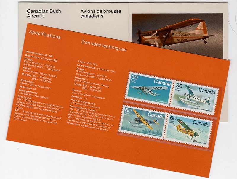 Canada #970a, 972a Aircraft, folio