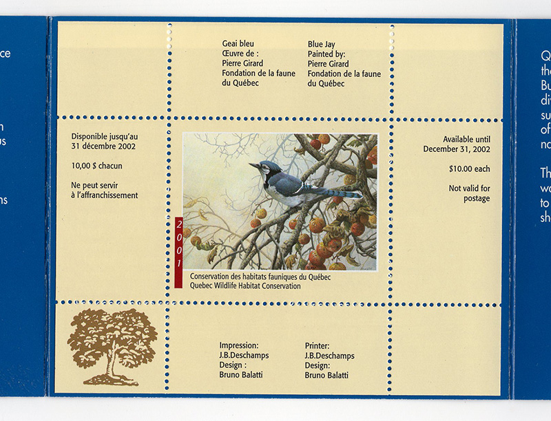 Canada #QU14 Wildlife 2001