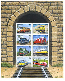 Topicals - Trains in a Pane of 8