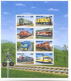 Topicals - Trains in a Pane of 8