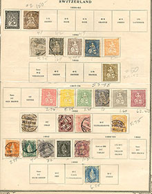 Switzerland Early Issues on Album Pages