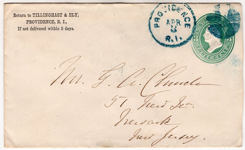 U.S. #U161 Providence R.I. cds