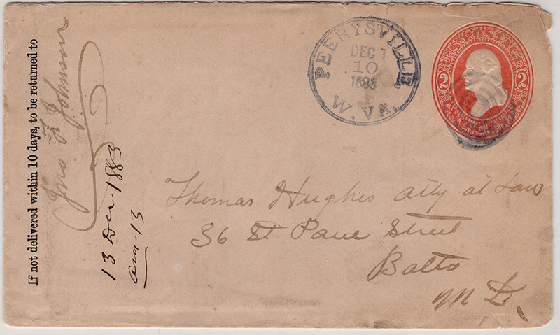 U.S. #U227 Perrysville, W. Va. cds