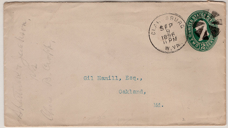 U.S. #U311 Clarksburg, W. Va. cds