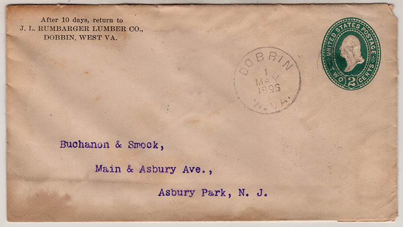 U.S. #U311 Dobin, W. Va. cds