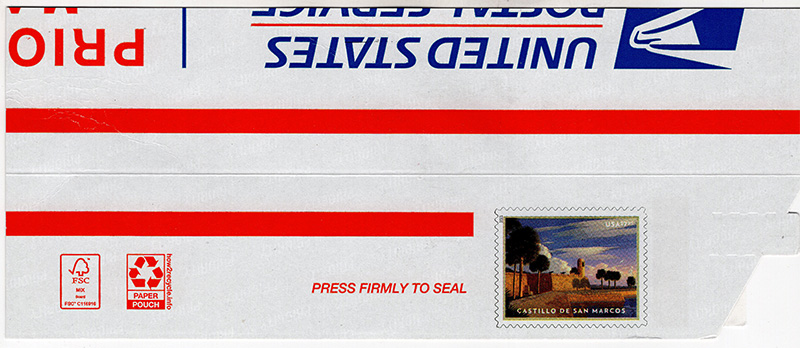 U.S. #U701 Priority Mail Cut Square