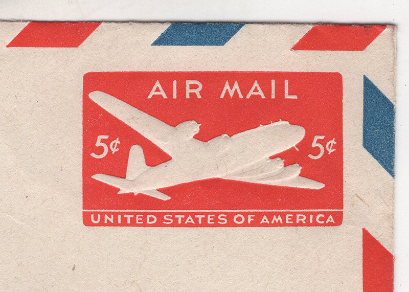 U.S. #UC14 Airliner w/bicolor border