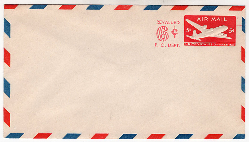 U.S. #UC20 Airliner w/bicolor border