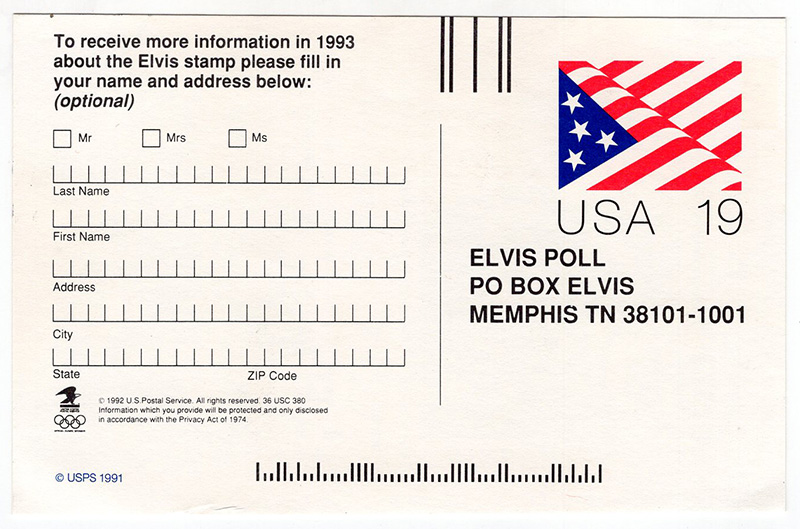 U.S. #UX153 USPS Elvis Poll