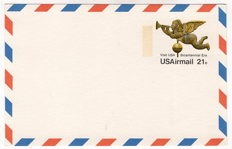 U.S. #UXC16 Mint Angel Gabriel Weather Vane