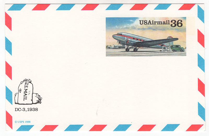 U.S. #UXC24 Mint DC-3 Mail Plane 36c
