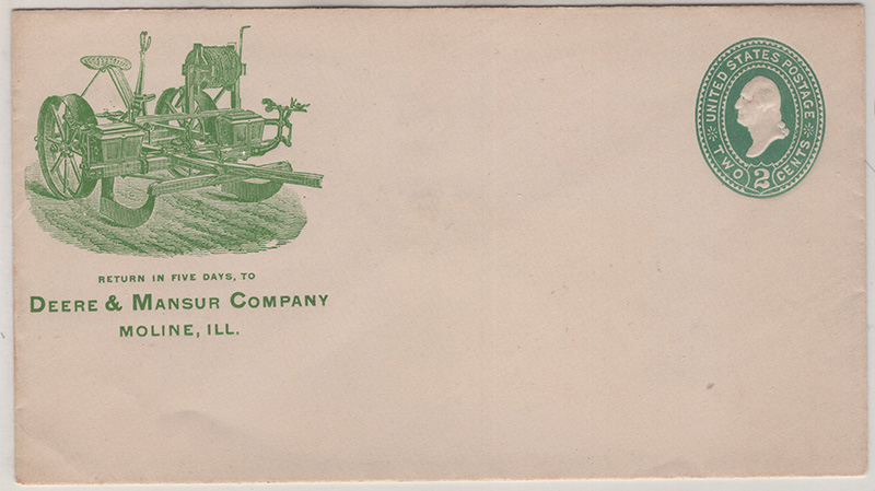 U.S. #U319 Entire Mint Deere Mansur