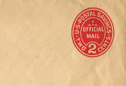 U.S. #UO72 Postal Savings Entire 2c Official