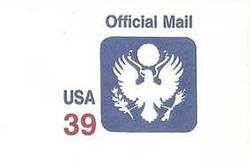 U.S. #UO92 Great Seal Entire 39c Official