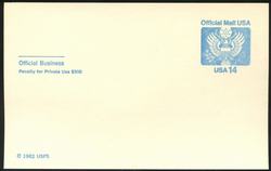 U.S. #UZ3 14c Official Mail Postal Card