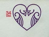 U.S. #U647 34¢ Doves In Heart Size 6