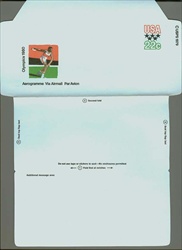 U.S. #UC52 22c Olympics USA Entire Unfolded